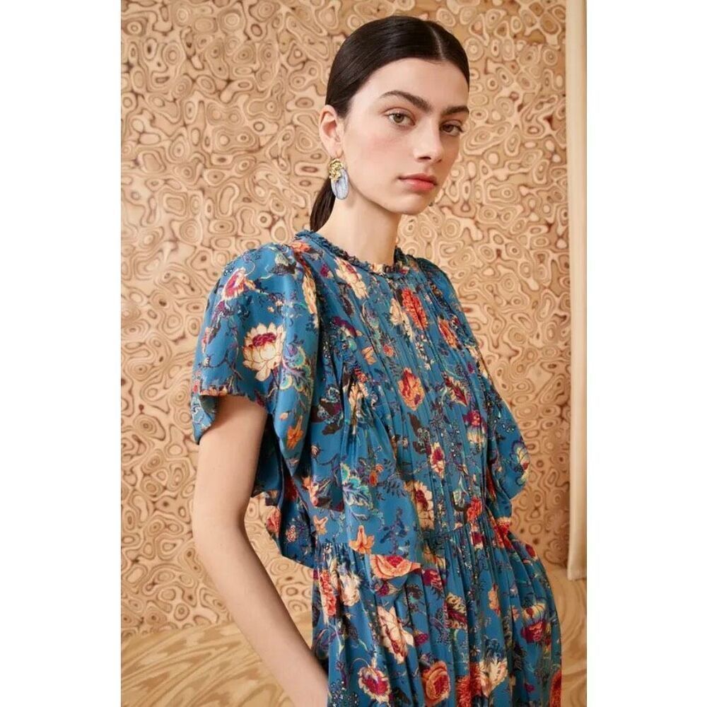 ULLA JOHNSON Ilaria Silk Dress in Bluette NWT Size 4 - Picture 5 of 11